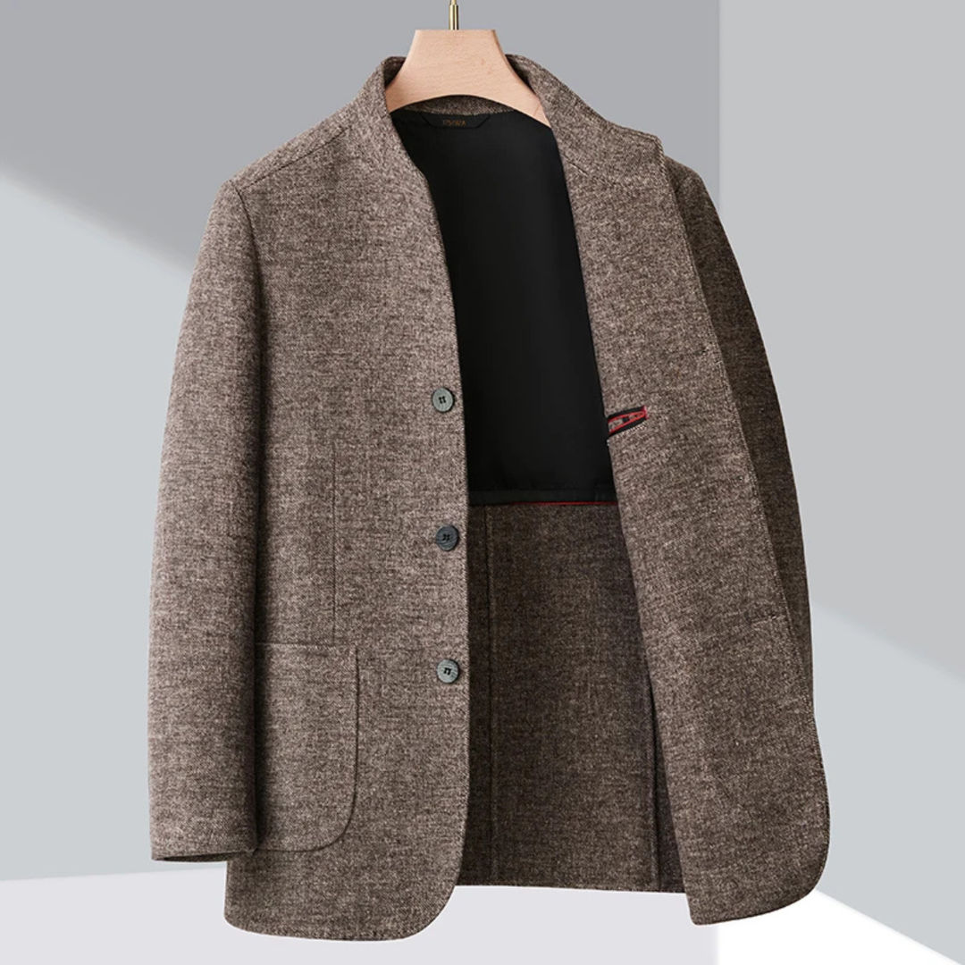 Freja Andersen | Herre varm Fleece stående krave business blazer