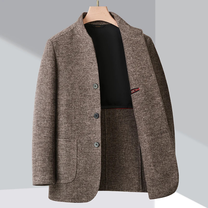 Freja Andersen | Herre varm Fleece stående krave business blazer