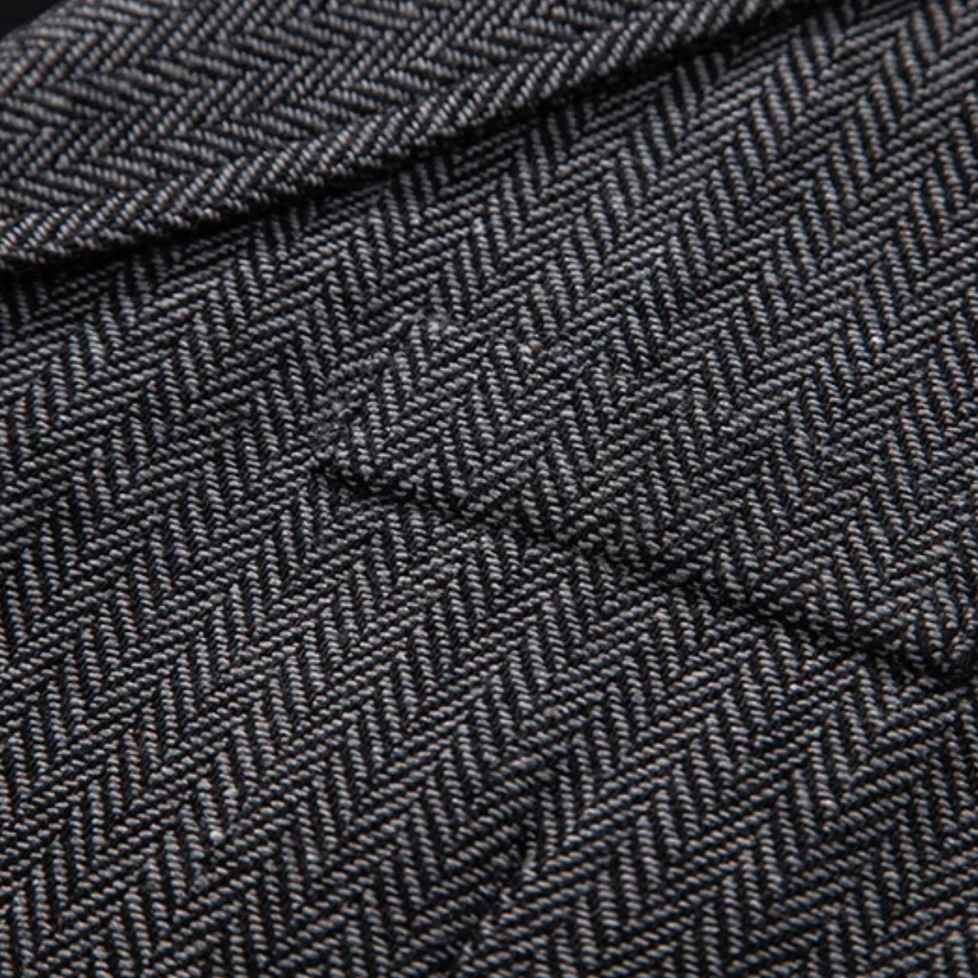Freja Andersen | Herre tweed Pocket jakkesæt Vest med Chain