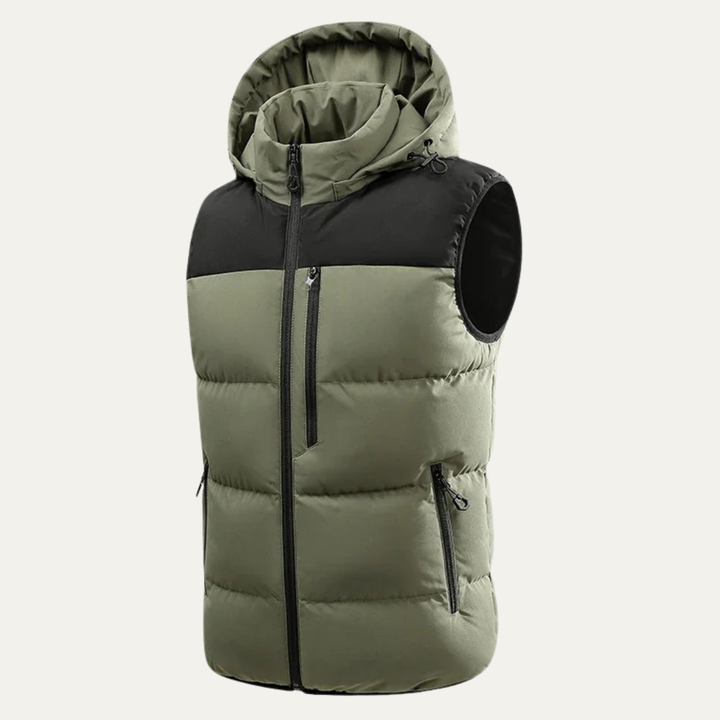 Freja Andersen | Herre varm med hætte vinter puffer Gilet med Zip Pockets