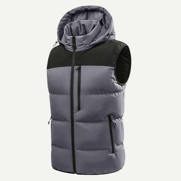 Freja Andersen | Herre varm med hætte vinter puffer Gilet med Zip Pockets
