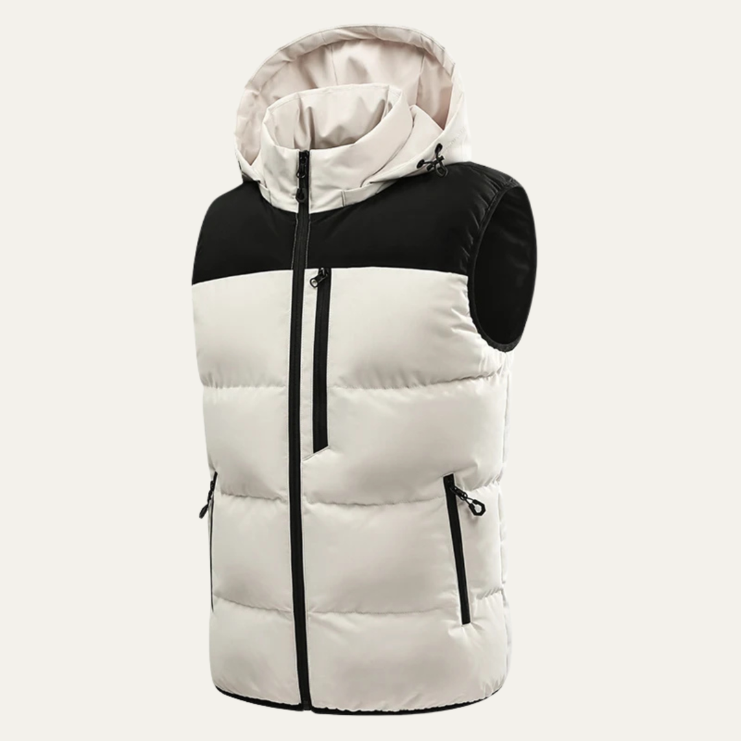 Freja Andersen | Herre varm med hætte vinter puffer Gilet med Zip Pockets