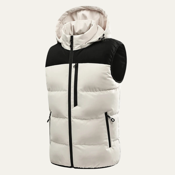 Freja Andersen | Herre varm med hætte vinter puffer Gilet med Zip Pockets