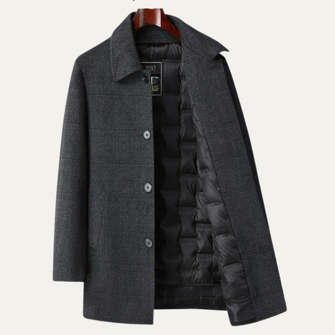 Freja Andersen | Herre vinter mellemlang uld Down Overcoat