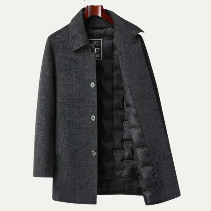 Freja Andersen | Herre vinter mellemlang uld Down Overcoat