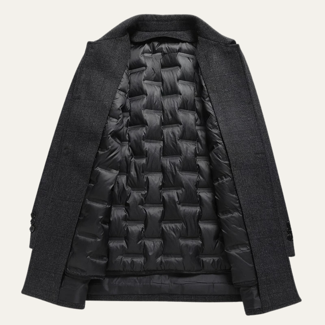 Freja Andersen | Herre vinter mellemlang uld Down Overcoat