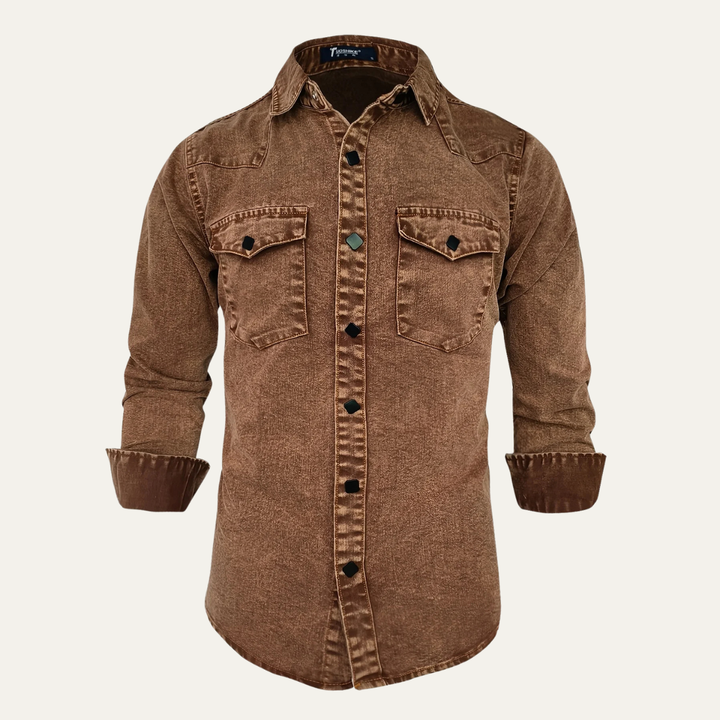 Freja Andersen | Herre vintage Washed denim Workwear skjorte