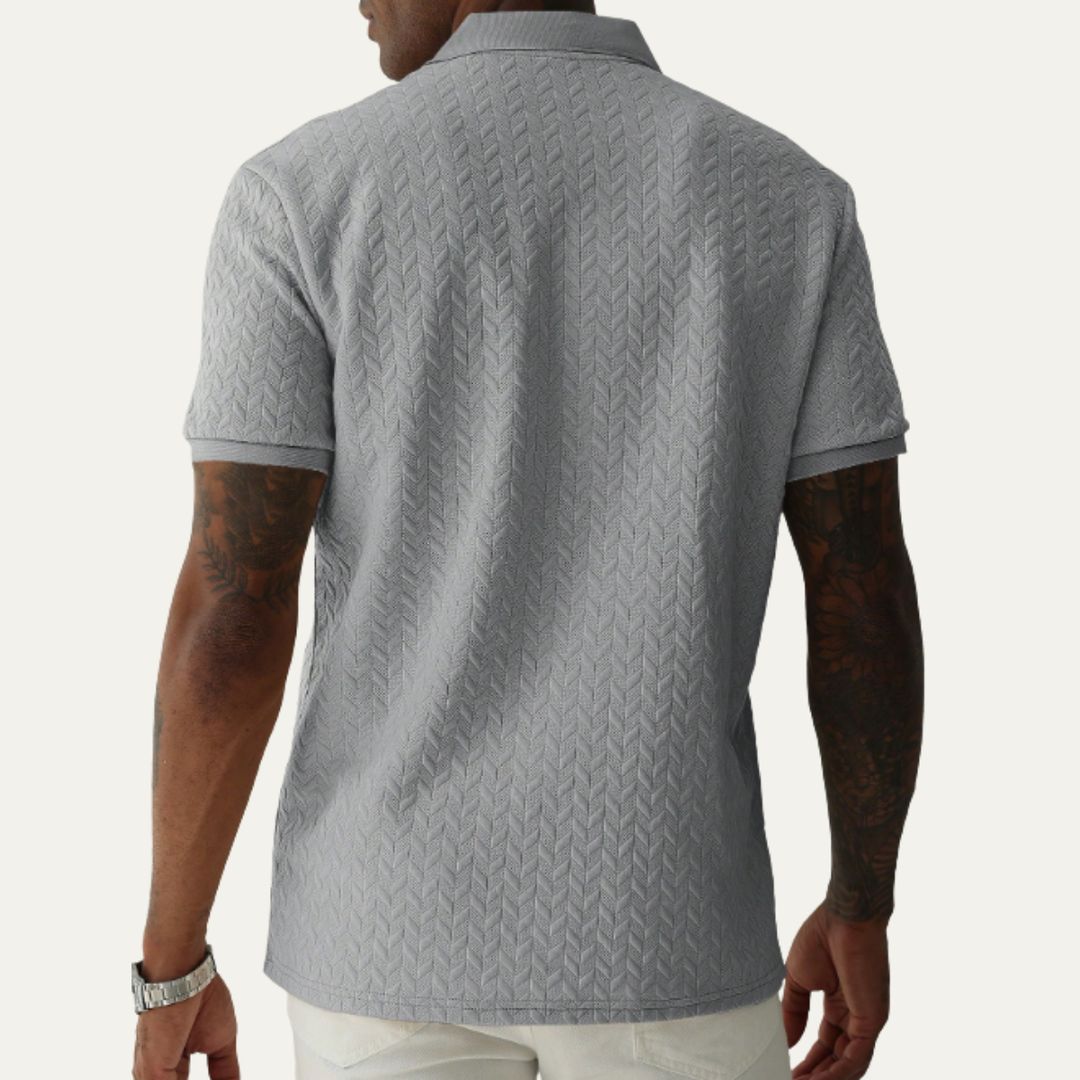 Freja Andersen | Herre afslappet tekstureret sommer poloshirt