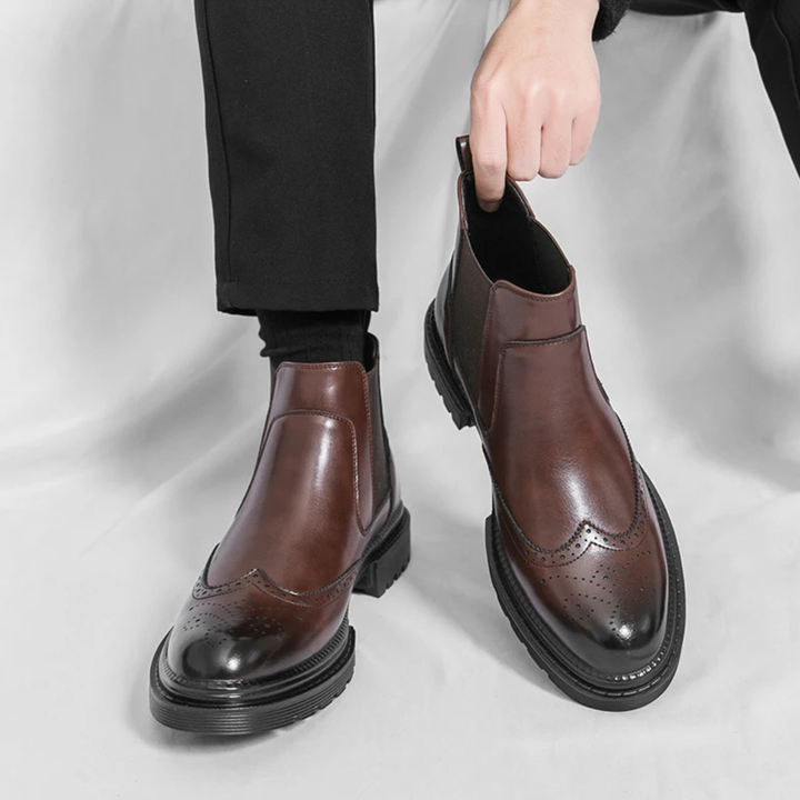 Sarzana | Herre vintage Anti Slip Sole læder Chelsea-støvler