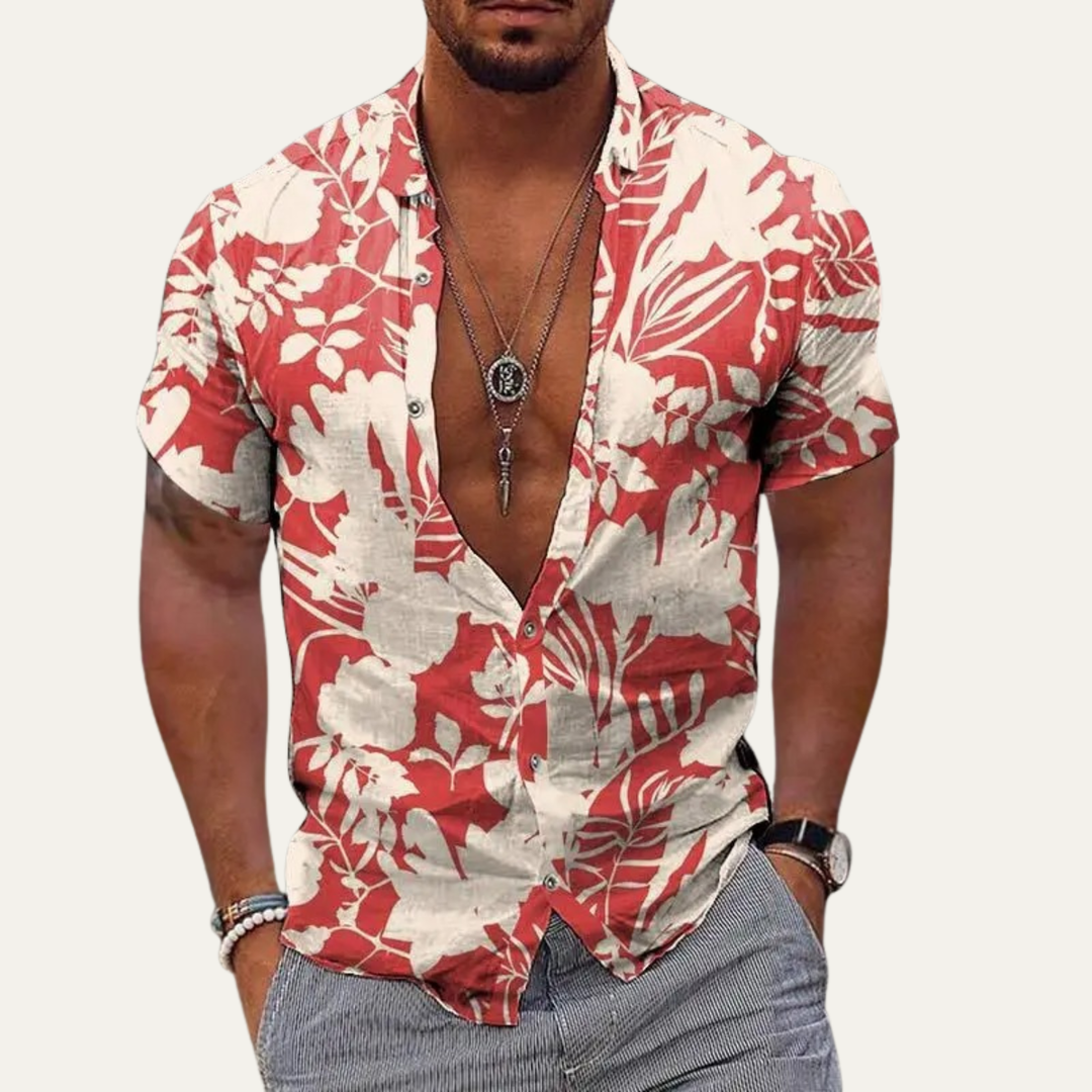 Maple Gate herre Holiday Tropical Coconut mønster Hawaiian Beach skjorte