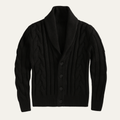 Freja Andersen | Herre vinter knaplukning kabelstrik Shawl krave cardigan