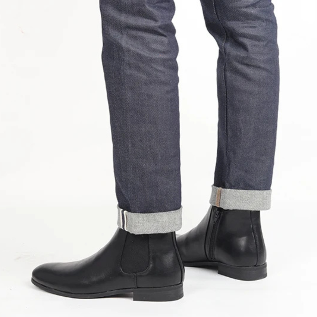 Agrigento | Herre Chelsea læder Ankle støvler med Elastic Side Panels