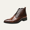 Orvieto | Herre Crocodile Pattern læder Ankle støvler | brun