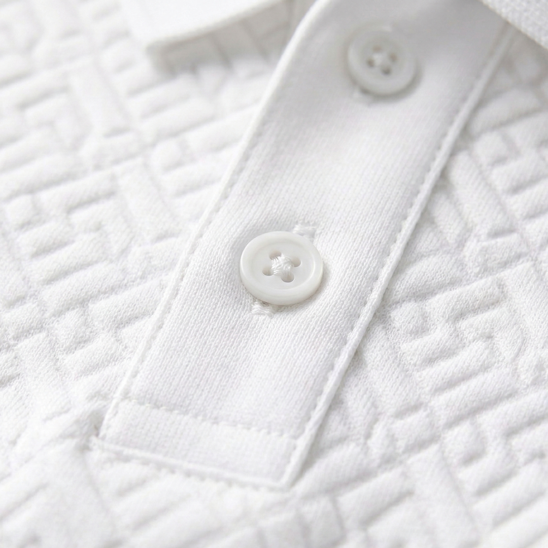 Willowcrest Hill herre hvid tekstureret Elegant poloshirt