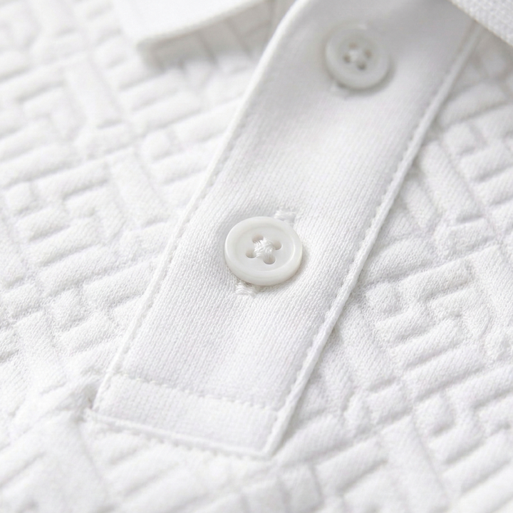 Willowcrest Hill herre hvid tekstureret Elegant poloshirt