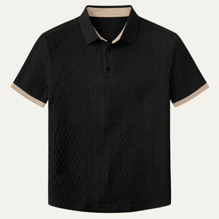 Cedarcrest Park herre Elegant tekstureret poloshirt med Contrast krave