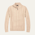 Genève klassisk herregårdsstil halv lynlås trøje til mænd | 100% merino uld