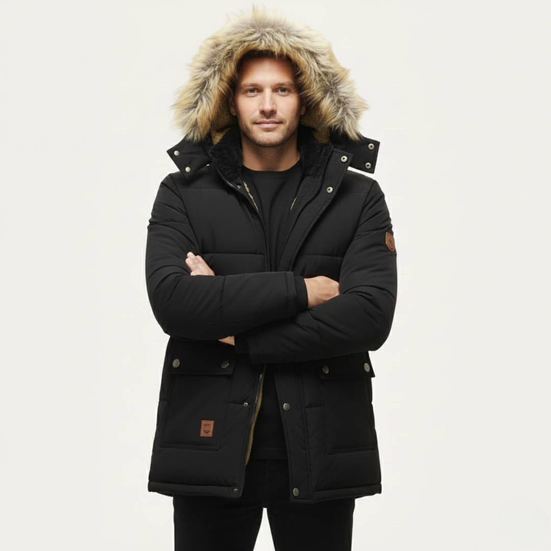 Freja Andersen | Herre Windproof fleeceforet med hætte vinter jakke