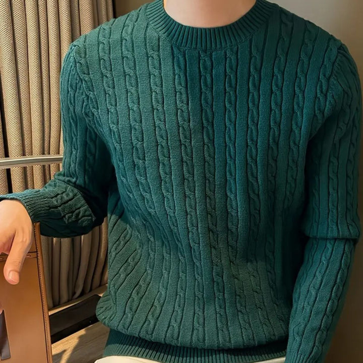 Versailles kashmir merino uld strik trøje til mænd - grøn