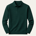 Freja Andersen | Herre moderne langærmet ribstrikket poloshirt