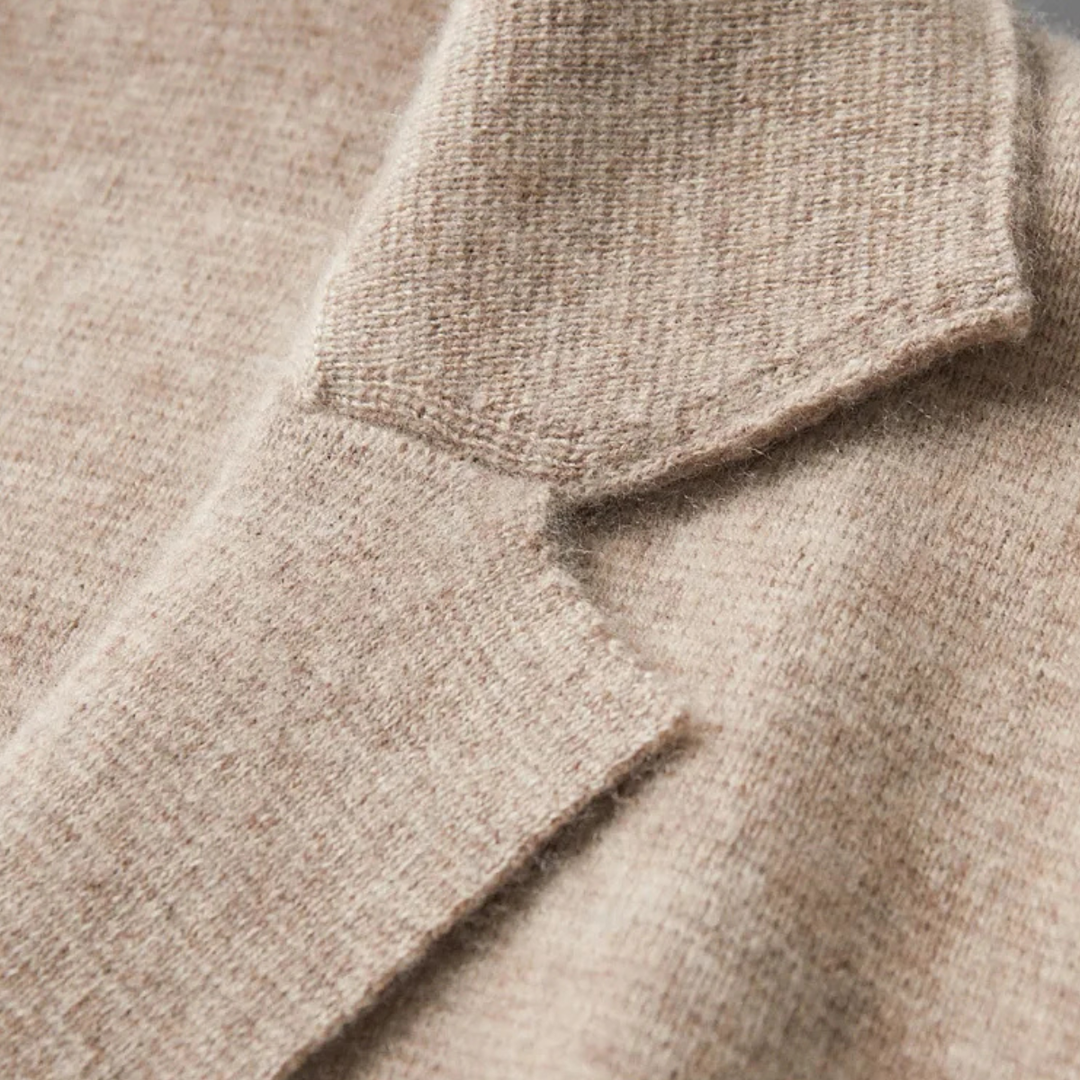 Freja Andersen | Herre blød jakkesæt krave merino uld strik cardigan