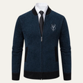 Clapham | Herre Embroidered stilren strik Zip trøje