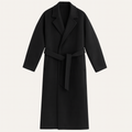 Freja Andersen | Herre elegant Camel Wrap uld frakke med bælte