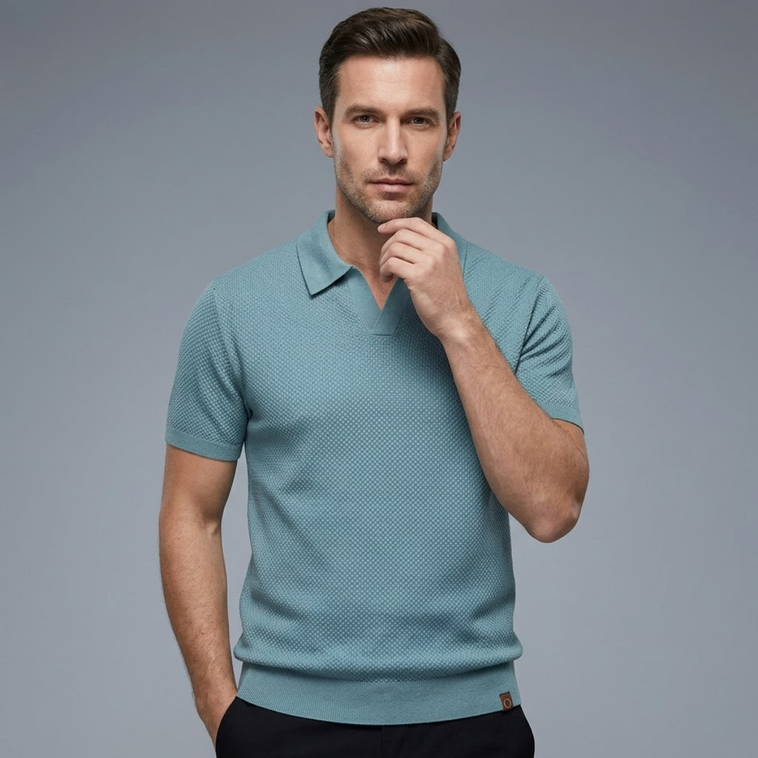 Freja Andersen | Herre strik poloshirt