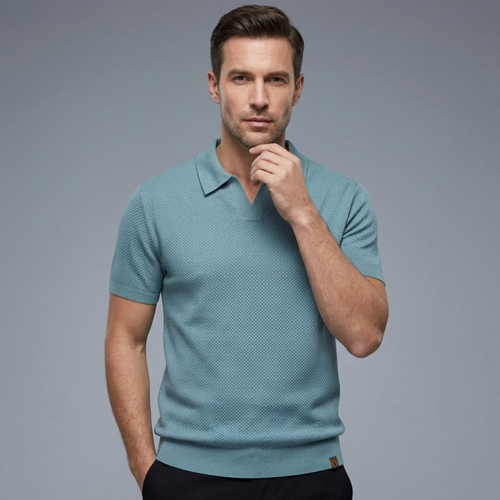 Freja Andersen | Herre strik poloshirt