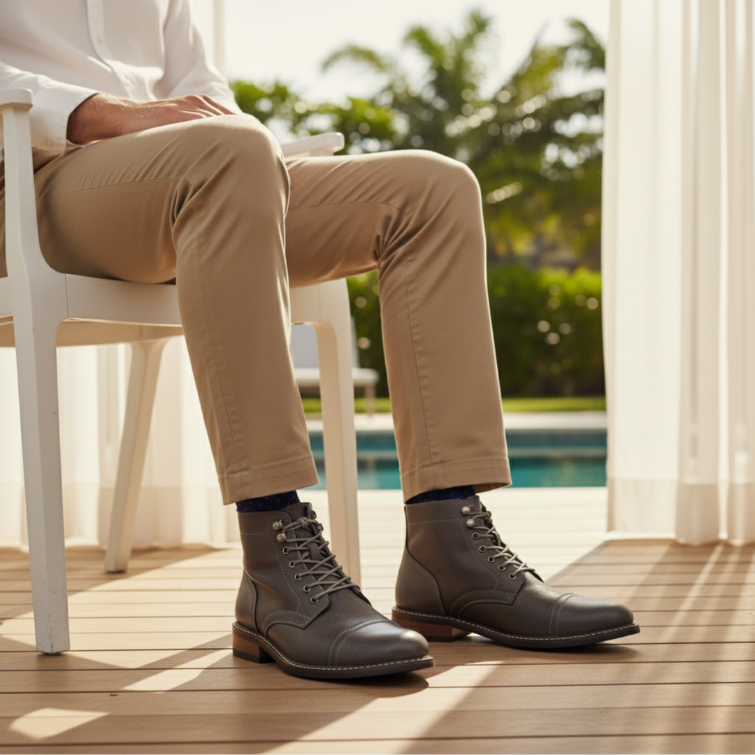 Porto Cervo herre Durable læder snørelukning Ankle støvler