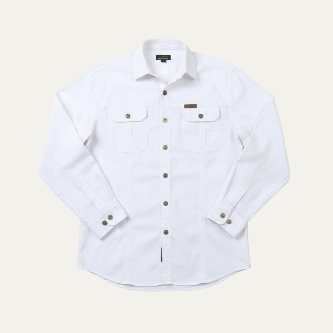 Ashton Ridge herre ensfarvet Multi Pocket bomuld Cargo skjorte
