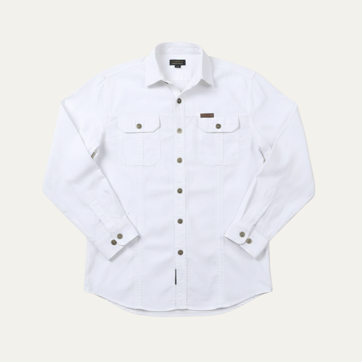 Ashton Ridge herre ensfarvet Multi Pocket bomuld Cargo skjorte