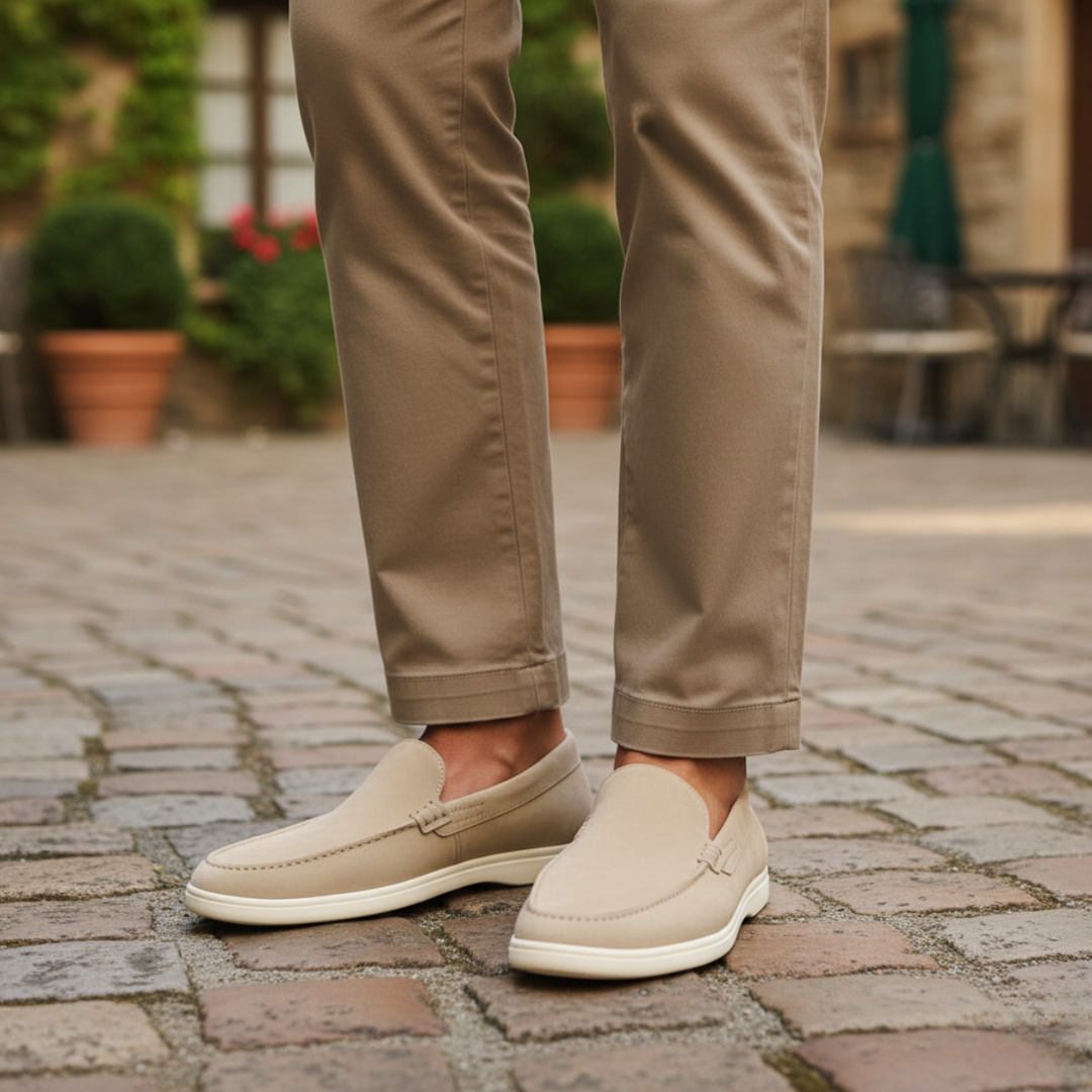 Ashbourne ruskind loafers til mænd