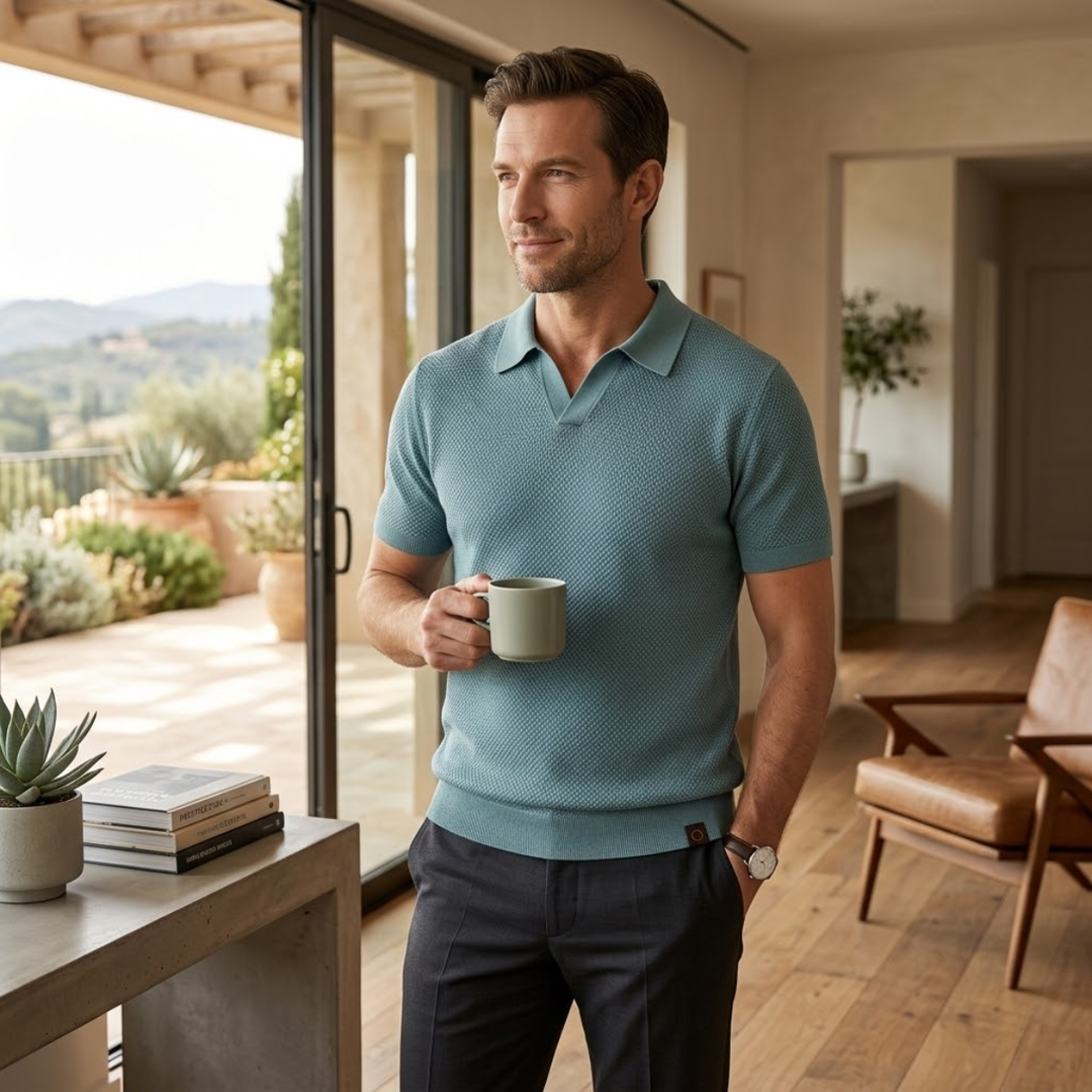 Freja Andersen | Herre strik poloshirt