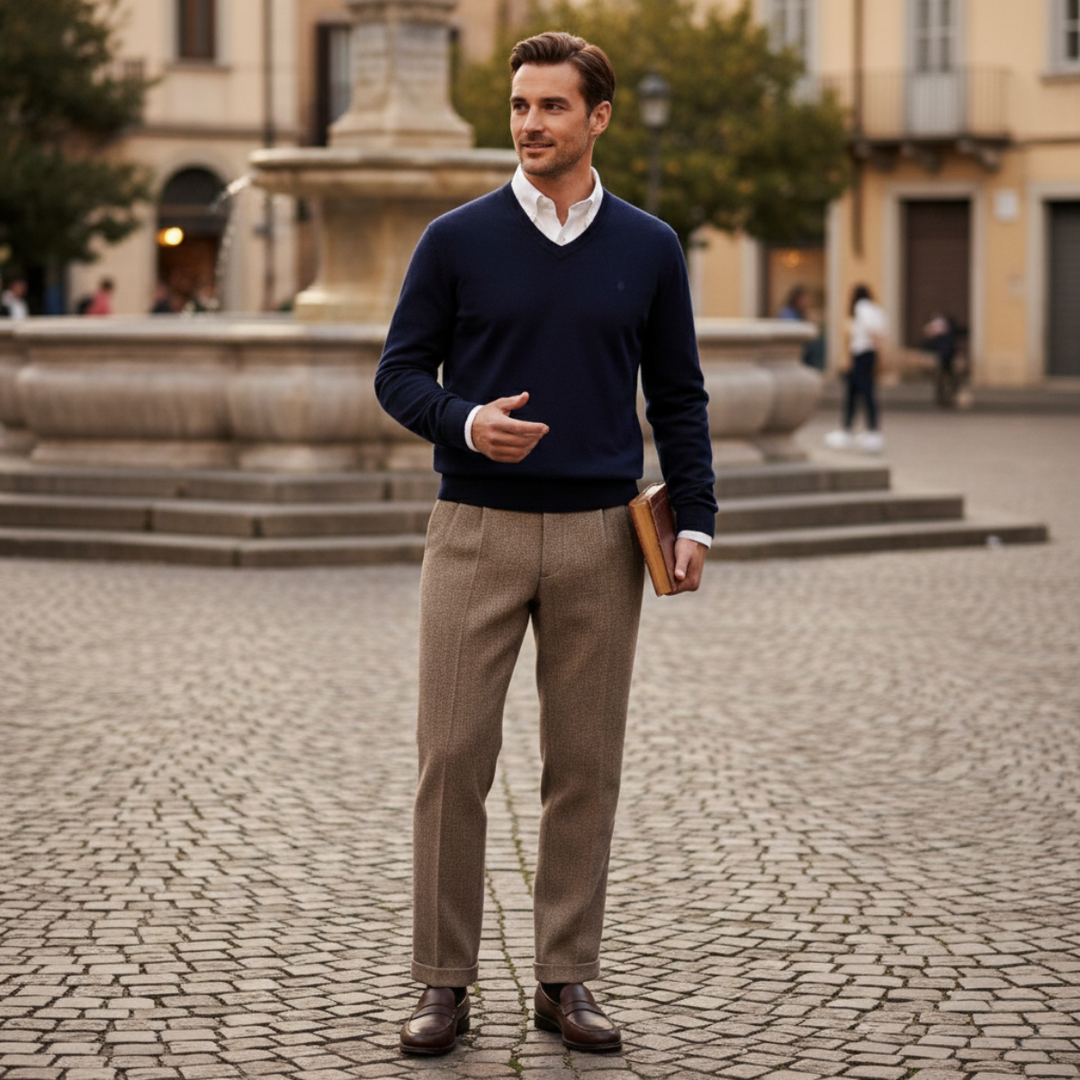 Hawkington | Herre vintage uld sildeben Straight Leg bukser