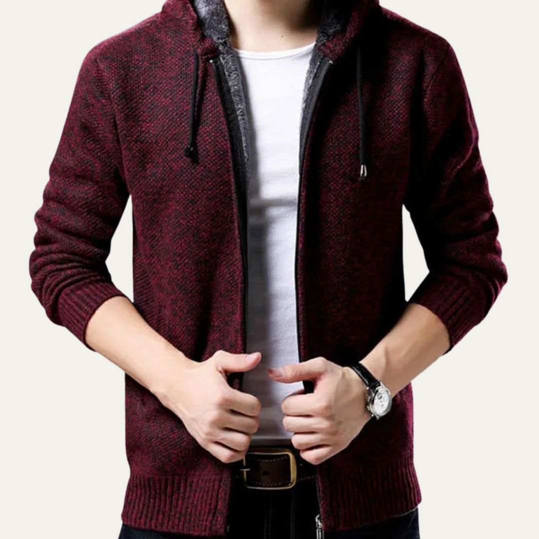 Freja Andersen | Herre afslappet strik Zip Up Hoodie jakke