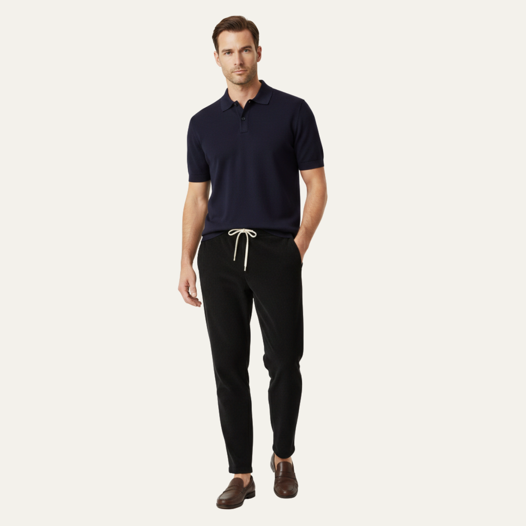 Freja Andersen | Herre afslappet Ribbed slim fit let bukser