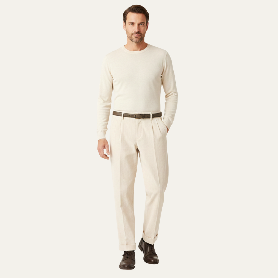 Timberwood | Herre høj talje plisserede Straight Leg Formal bukser