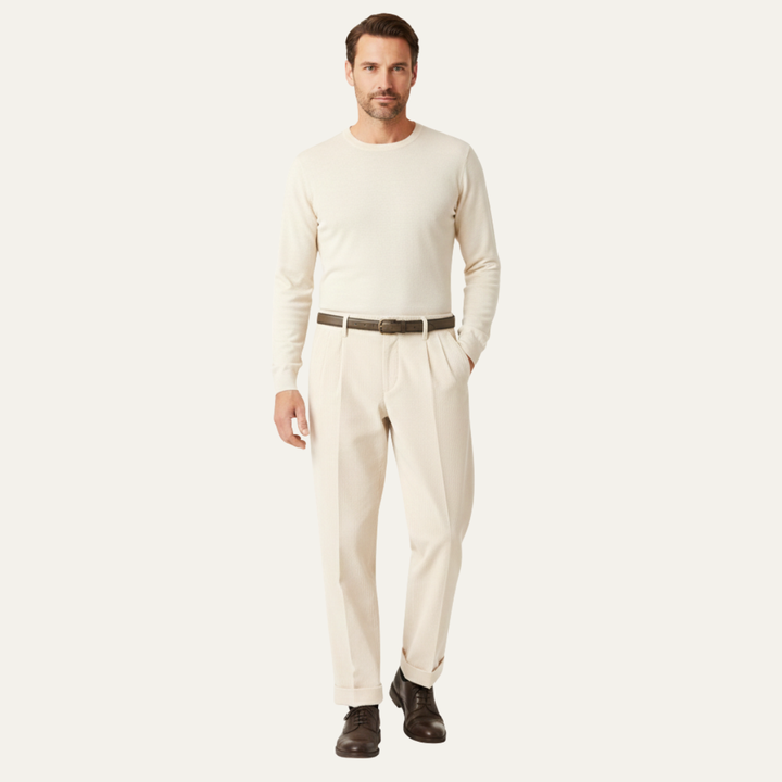 Timberwood | Herre høj talje plisserede Straight Leg Formal bukser