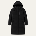 Freja Andersen | Herre varmeisolerende Longline sort puffer frakke med Hood