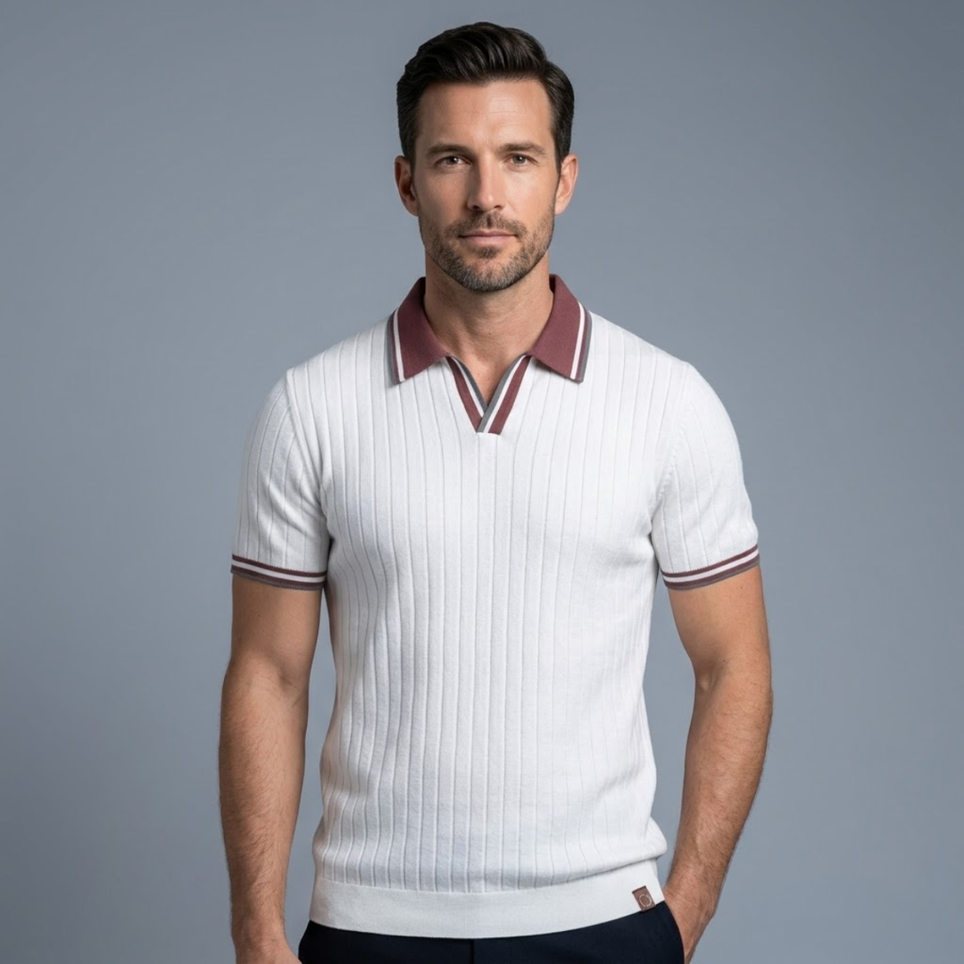 Freja Andersen | Herre strik poloshirt