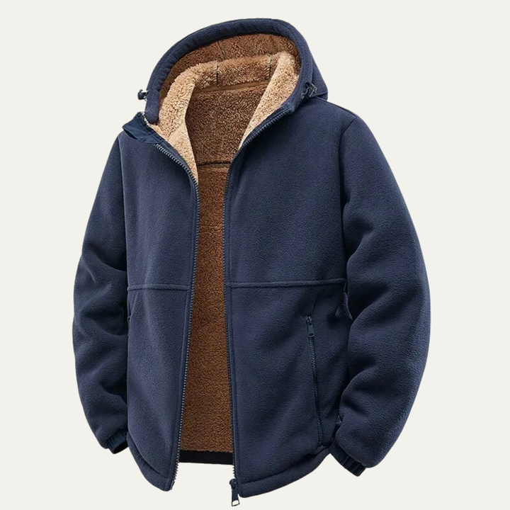 Freja Andersen | Herre varm blød Shell Fleece Zip Up med hætte jakke