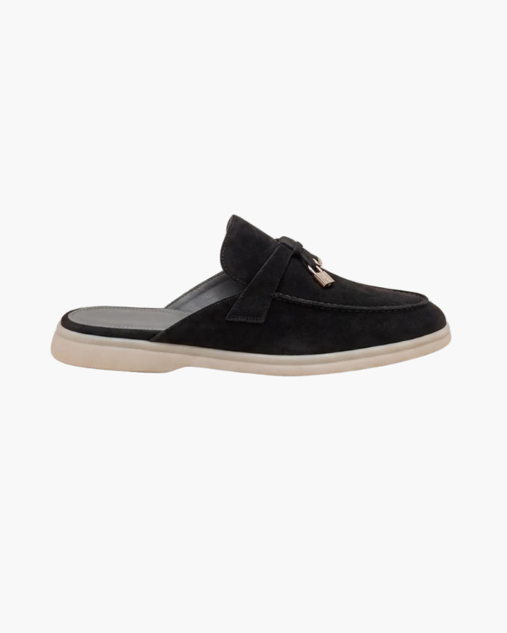 sort Suède Mediterranean Mule