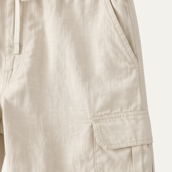 Maplecrest | Herre løs pasform Multi Pocket bomuld hør Cargo bukser