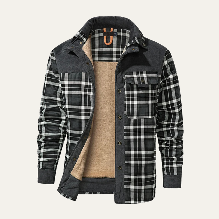 Freja Andersen | Herre Stylish Plaid Flannel jakke med Multi Pocket