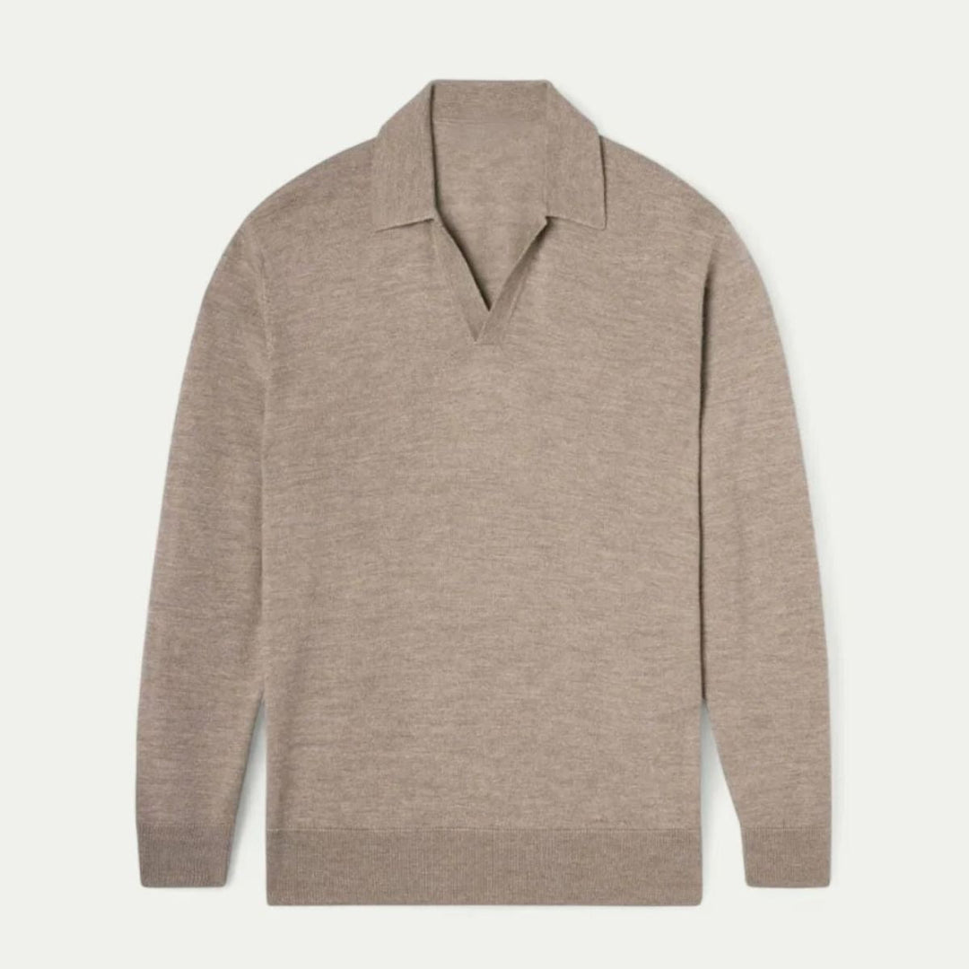 Venice bomuld V-hals poloshirt til mænd - Old Money Style