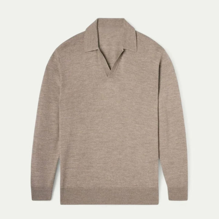 Venice bomuld V-hals poloshirt til mænd - Old Money Style