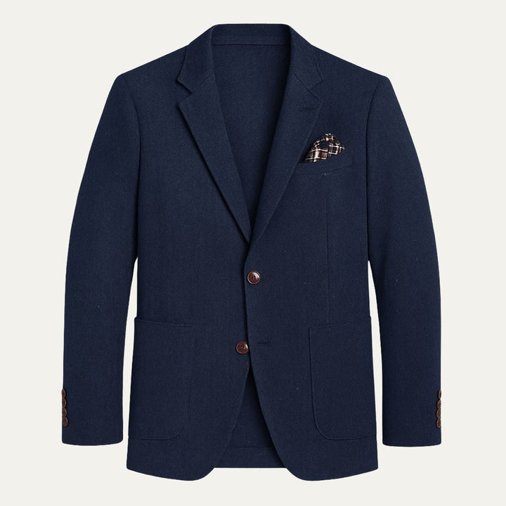Freja Andersen | Herre Office sildeben enkeltknappet uld tweed blazerjakke