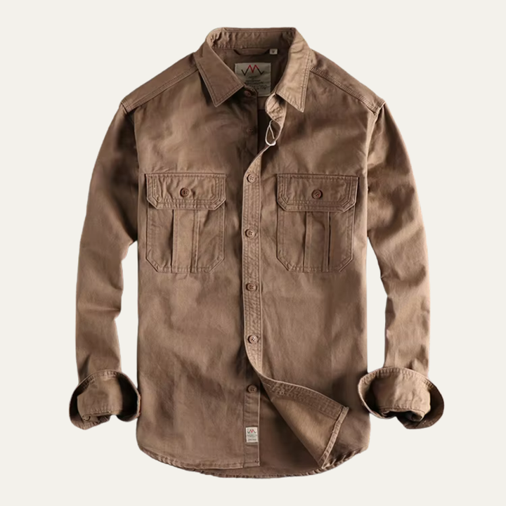 Freja Andersen | Herre vintage Washed Utility afslappet skjortejakke