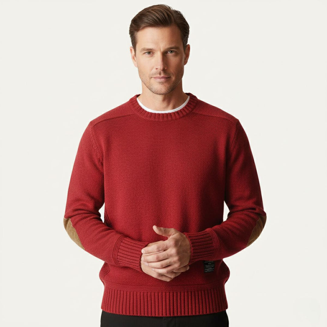Briarwood | Herre Oversized strik trøje med Elbow Patches